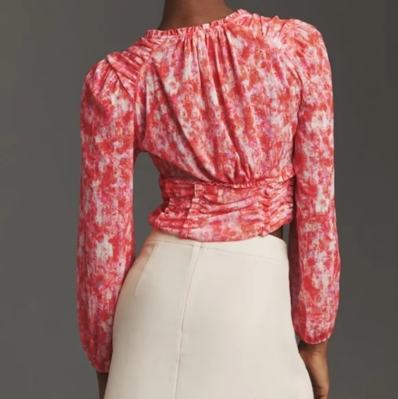 Anthropologie Vibrant Long Skeeve Cropped Blouse New With Tags Size M - Picture 10 of 10